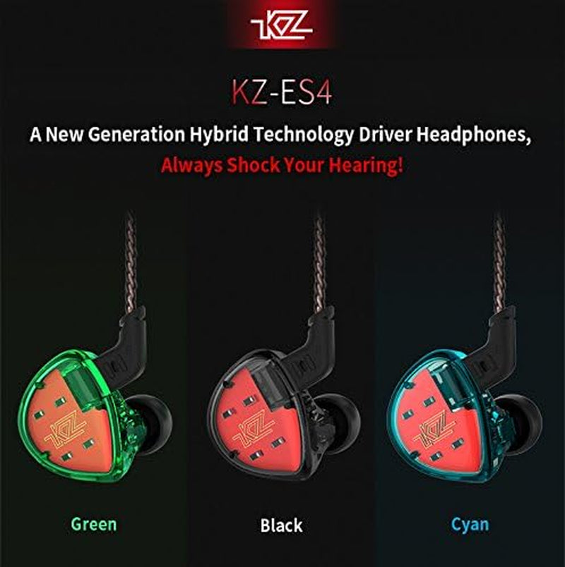 ES4 Dynamic & Balanced Armature Hybrid Technology Driver In-Ear Earphones (Non-Mic, Green)