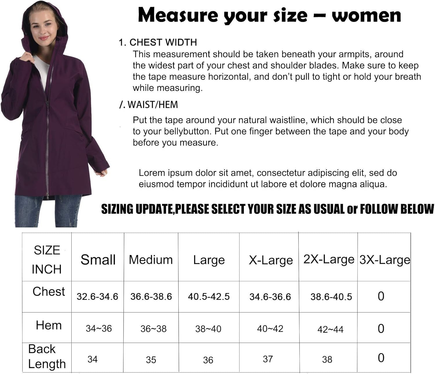 Rain Jacket for Women Waterproof Lightweight Rain Coat Breathable Outdoor Hooded Trench (Purple,M)